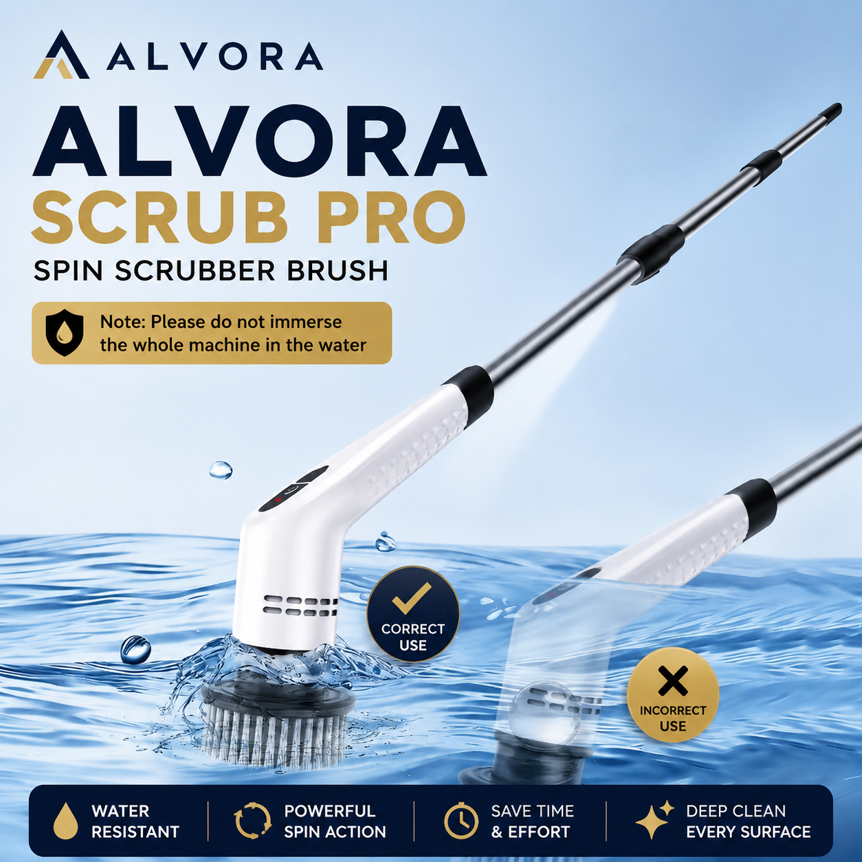 Alvora Scrub Pro™ | Cordless Electric Cleaning Brush