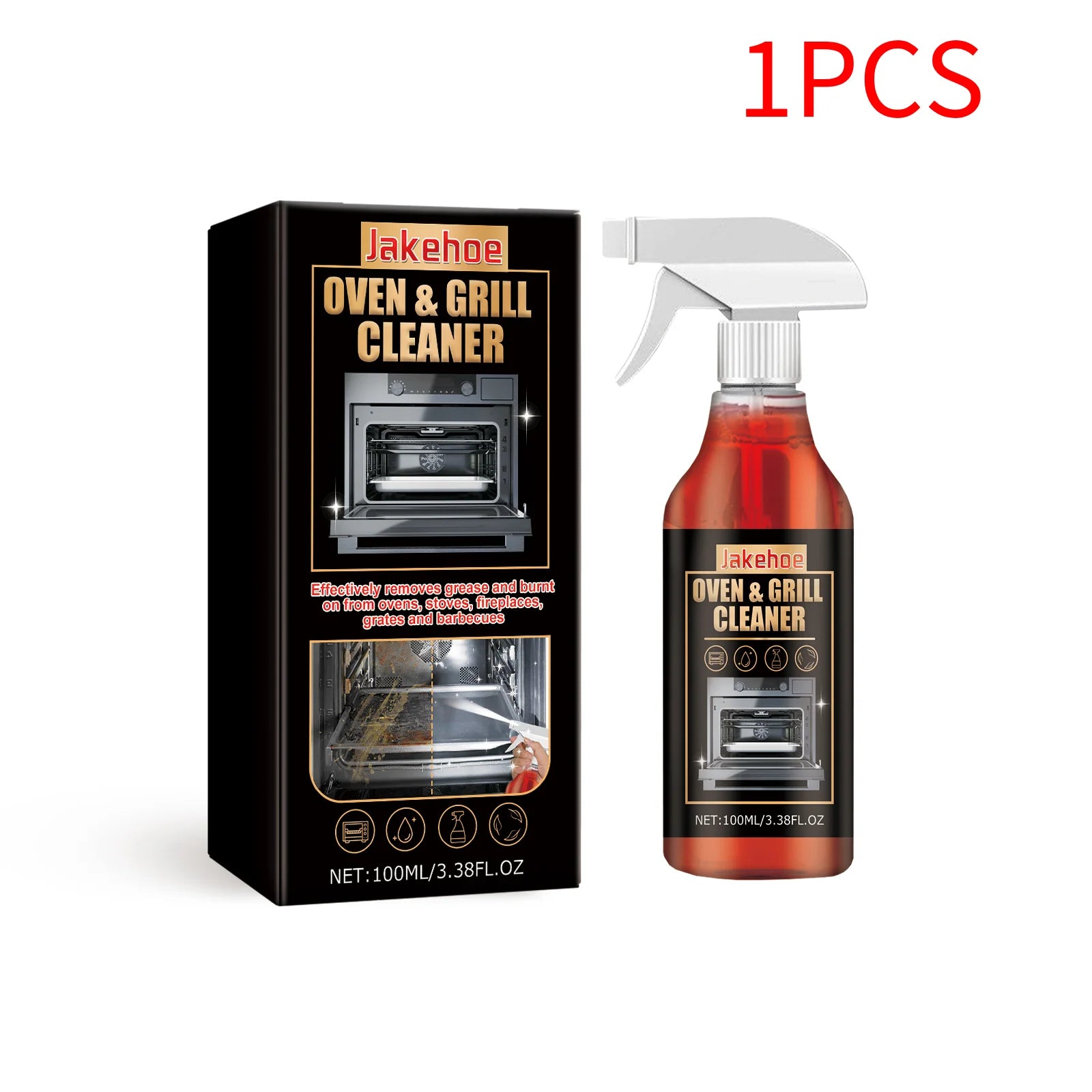 Heavy Duty Oven & Grill Cleaner Foam Spray Kitchen Grease Remover Spray for BBQ Stove and Kitchen Surfaces Easy Clean