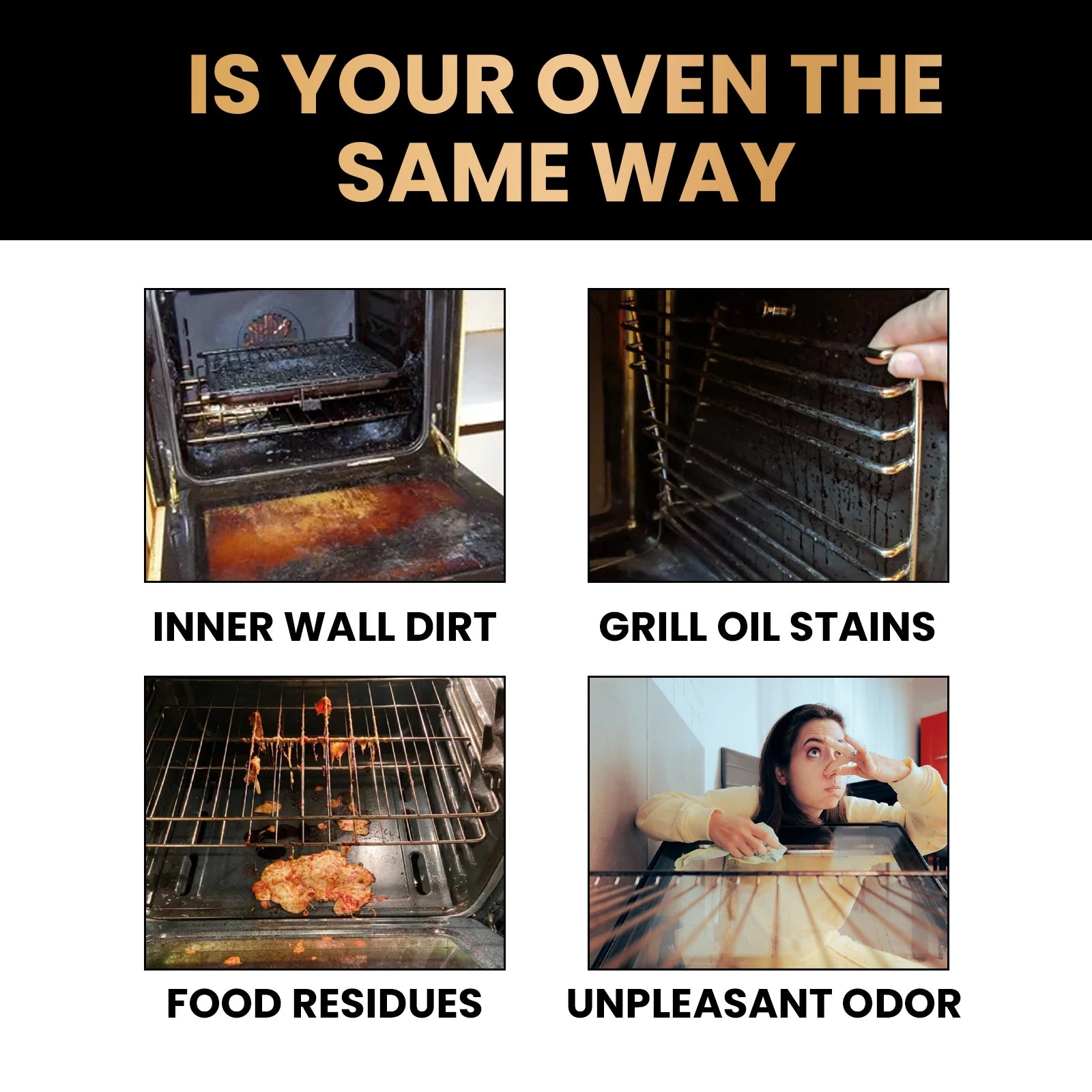 Heavy Duty Oven & Grill Cleaner Foam Spray Kitchen Grease Remover Spray for BBQ Stove and Kitchen Surfaces Easy Clean